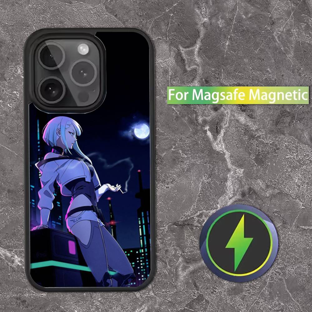 E-Edgerunners Cyberpunks Phone Case For iPhone 16,15,14,13,12,11,Pro,Max,Plus,Mini,SE Magsafe Magnetic Wireless Charging