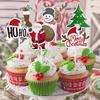 DUOLEIMI Christmas Cake Toppers, Cake Picks, 40 Pieces, Cupcake Toppers, Cute Deer, Christmas Tree, Cake Decorations, Christmas Ornaments, Christmas P