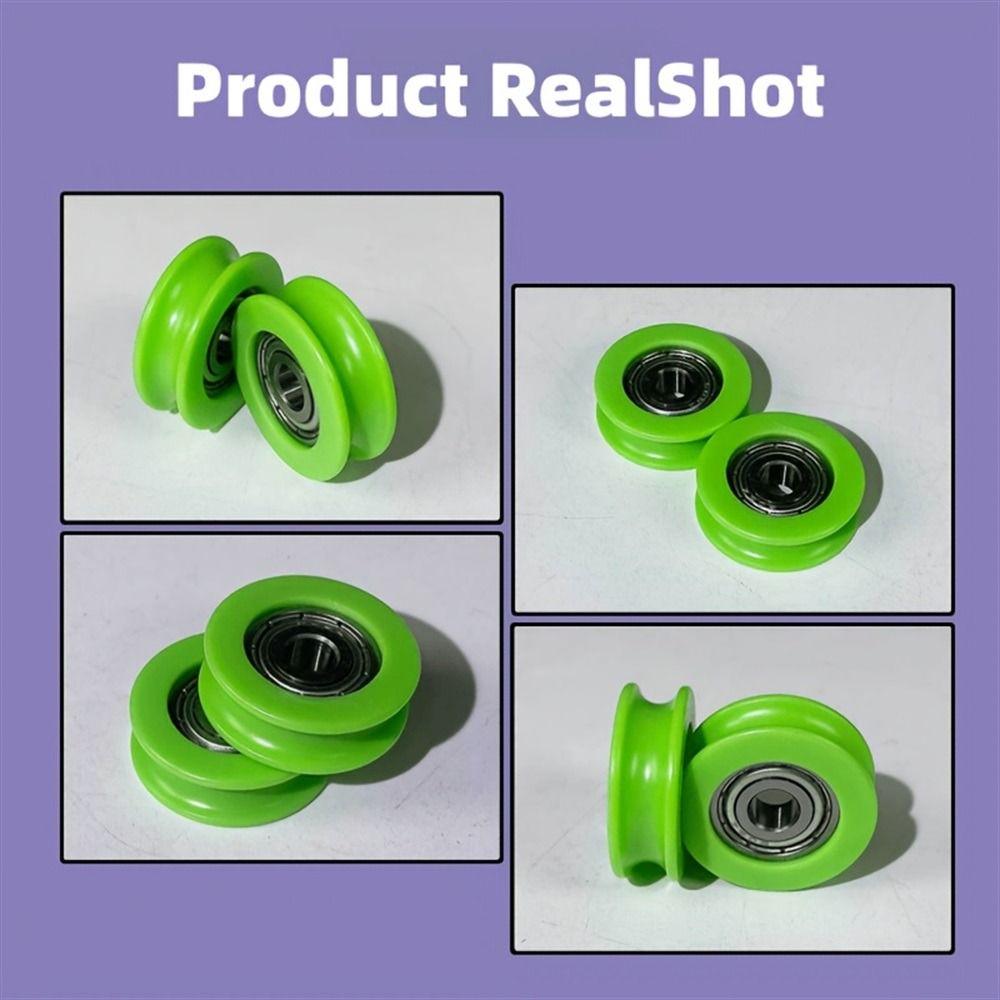 10Pcs Nylon POM Bearing Pulley Stainless Steel Rubber-Coated Pulley for Doors Windows