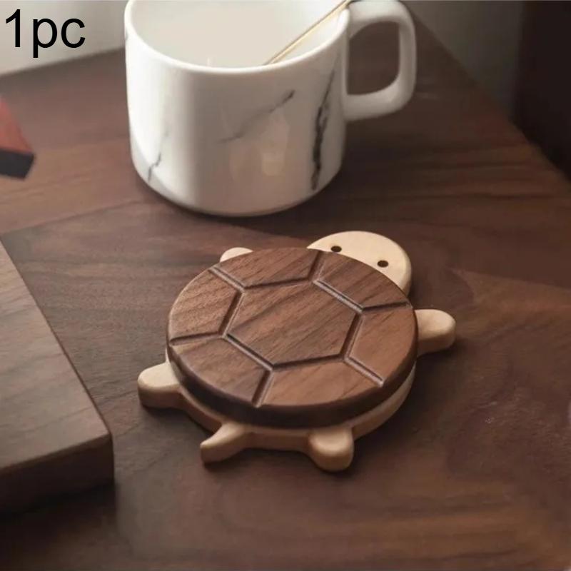 Деревянная подставка в форме черепахи, теплоизоляционная подкладка для чашек, кружек, защита стола, подставка, декоративная подставка для горячих напитков, кухонный обеденный аксессуар