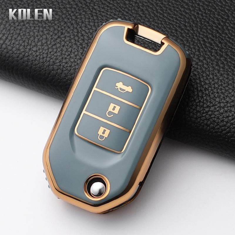 Fashion Tpu Car Folding Key Case Cover For Honda Civic Cr-V Hr-V Agreement Jade Crider Odyssey Protected Keychain Fob Shell Bag