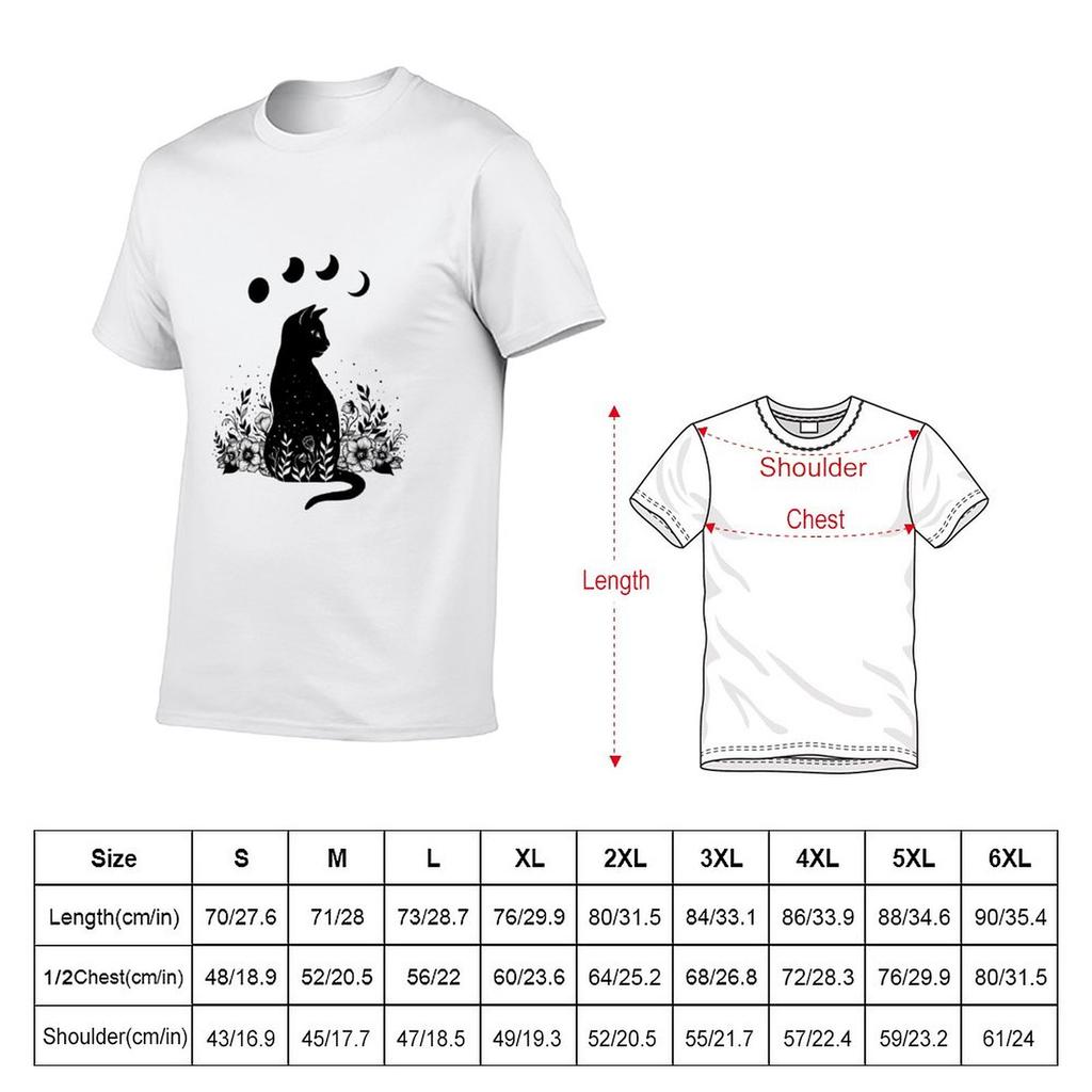 Night Garden Cat TShirt summer tops sports fans oversized t shirts for men