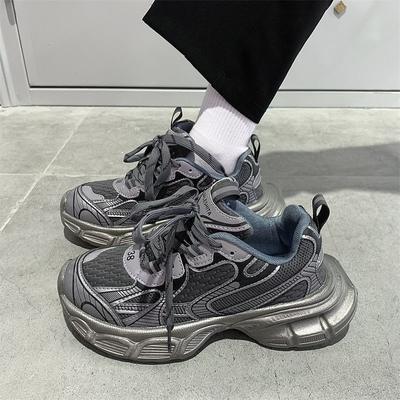 Letnie nowe buty męskie wszechstronne modne buty wersja koreańska studenckie codzienne dla par gruba podeszwa podwyższające tata buty sportowe damskie