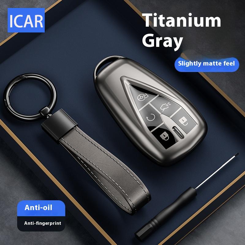 Titanium Gray For Changan Cs35 Plus Cs75Plus Cs55Plus Eado Uni-T Oushang X5 X7 Ev 5 Button Remote Car Key Case Cover Fob Holder