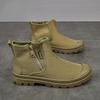 Weiche Sohle Herren Camouflage Sicherheitsstiefel Hoher Schaft Seitenreißverschluss Canvas Outdoor Angeln Dicke Sohle Rutschfest Abriebfest Stiefel