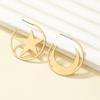 Retro Geometric Star Moon Earrings for Women - Elegant, Simple Fashion Accessory