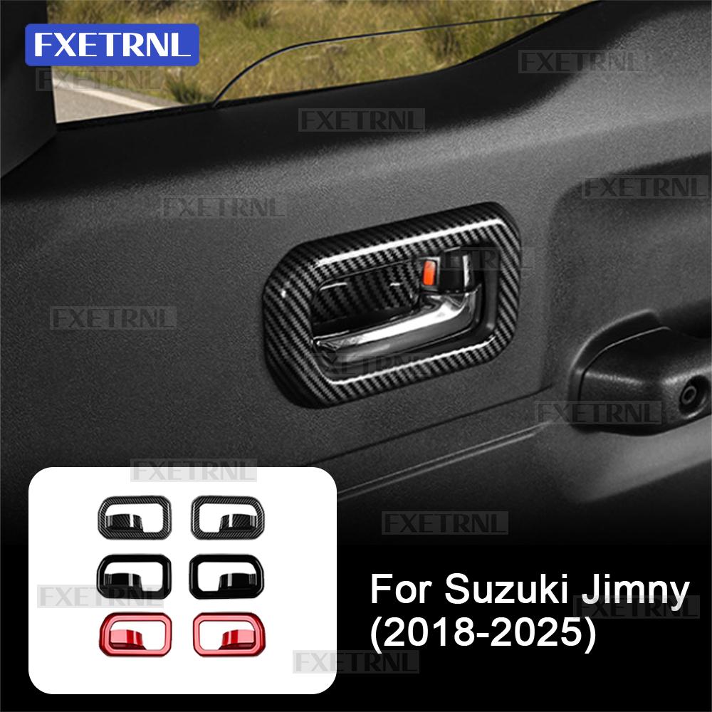 For Suzuki Jimny 3/5-Doors Nomade 2018-2025 Car Inner Door Handle Cover Trim Auto Handle Frame Protector Interior Accessories