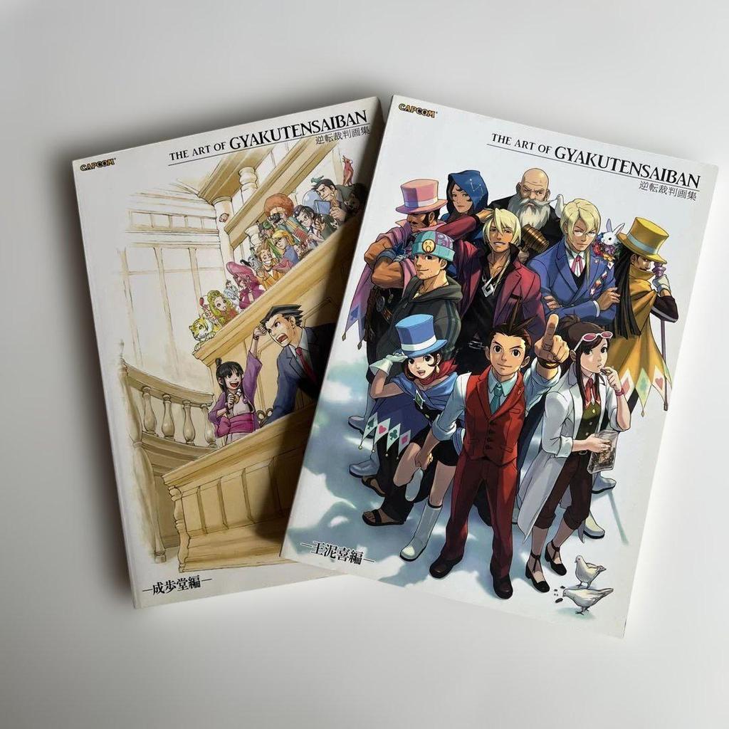 [USED] Game "Ace Attorney" Art Book Capcom Official Books Naruhodō Edition and Odoriki Edition 2 Volumes