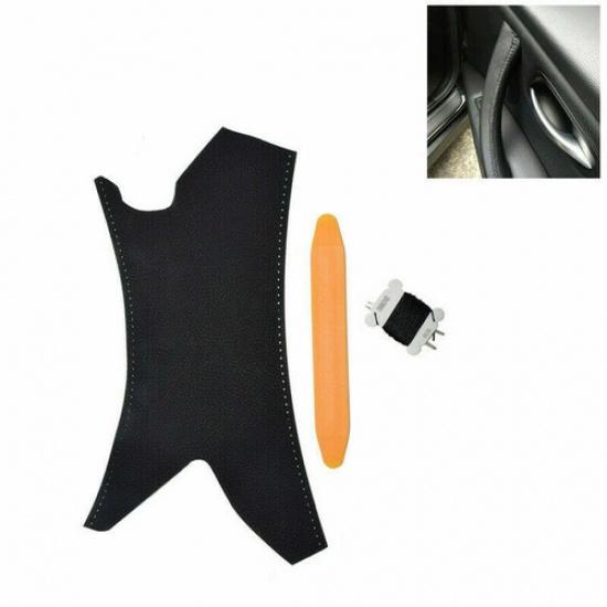 1x Micro Fiber Car Interior Door Handle Cover Pad For BMW E90 Black/Beige/Carbon Left Black