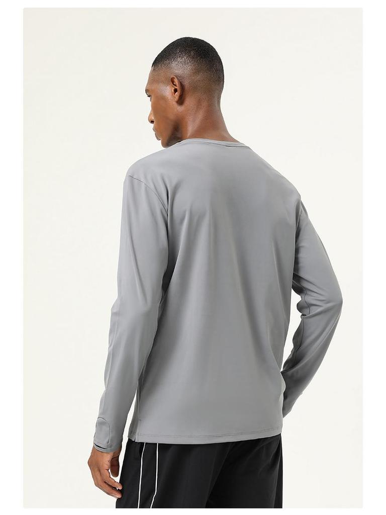 Men's High-Elastic Long Sleeve Running T-shirt with Thumb Holes - Autumn/Winter