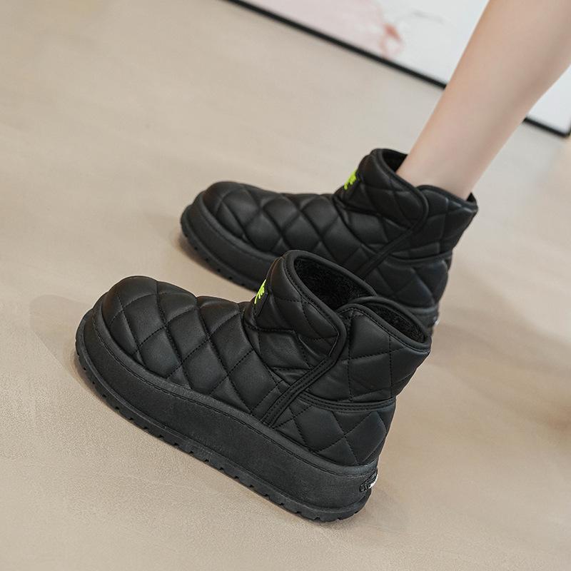 

Winter new velvet snow boots ins student height-increasing sports board shoes casual cotton shoes 35 чёрный