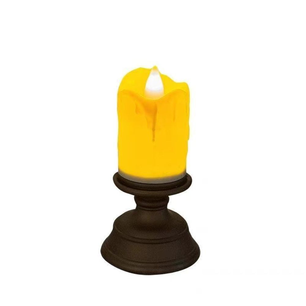 with Wax Drip Effect Electronic Candle Decoration Candlestick for Christmas Home Decoration