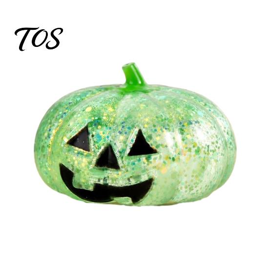 Focus Improvement Sensory Tools Halloween Glitter Pumpkin Stress Ball, Head Squeeze Toy for Anxiety Relief Relief, Creepy Fidget Party Favors