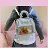 Backpack Cute Transparent Layer With Inner Zipper Pocket Pu Material For School