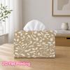 1pc 2D Flat Printed 17.78X10.92X12.95cm Tissue Box Beige Leaf Pattern Texture Suitable for Tissues/Roll Paper/Napkins CJH528S120