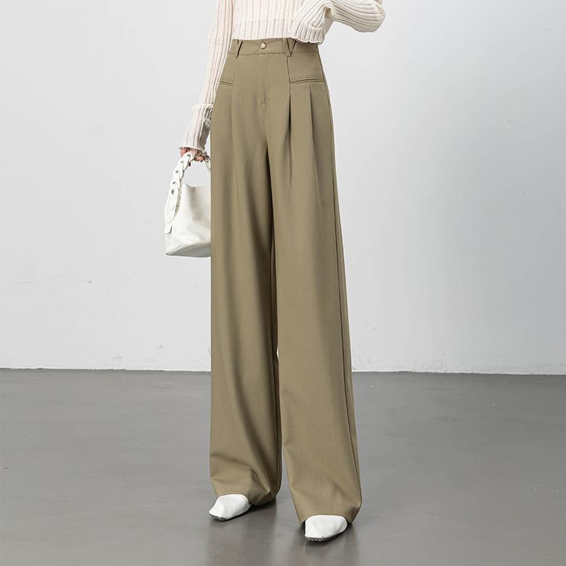 Spring Casual Pants, Drapey 3D Long Pants, Loose Straight-leg Commuter Fashion Straight-leg Pants, Slimming Design