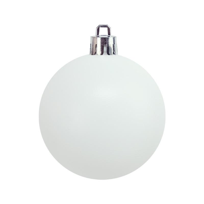 White Christmas Tree Ornament Balls - Plastic Round Decorations