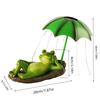 Frogs Umbrella LED Sculptures Light Resin Frogs Garden Outdoor Decor Statue Outdoor Frogs Figurines Light Garden Decoration Gift