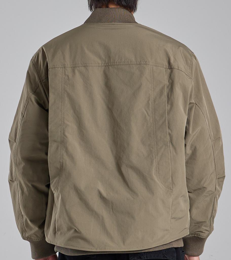 Button Seoul Minimal Diagonal Pocket Blouson Zip-Up Jacket (Beige)