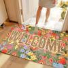 VIKAMA Vintage Floral Welcome Doormat Anti-Slip Indoor and Outdoor Entrance Rug Kitchen Living Room Mat Home Decor