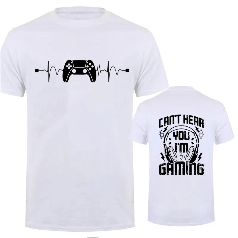 Men TShirts Cant Hear You Im Gaming Funny Video Gamer Humor Joke for Unisex TShirt Video Game Shirt Short Sleeve Tee Top