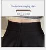 Black High-Waisted Wool Pleated A-Line Short Skirt for Women - Slim-Fit Spring/Autumn 2026 Collection