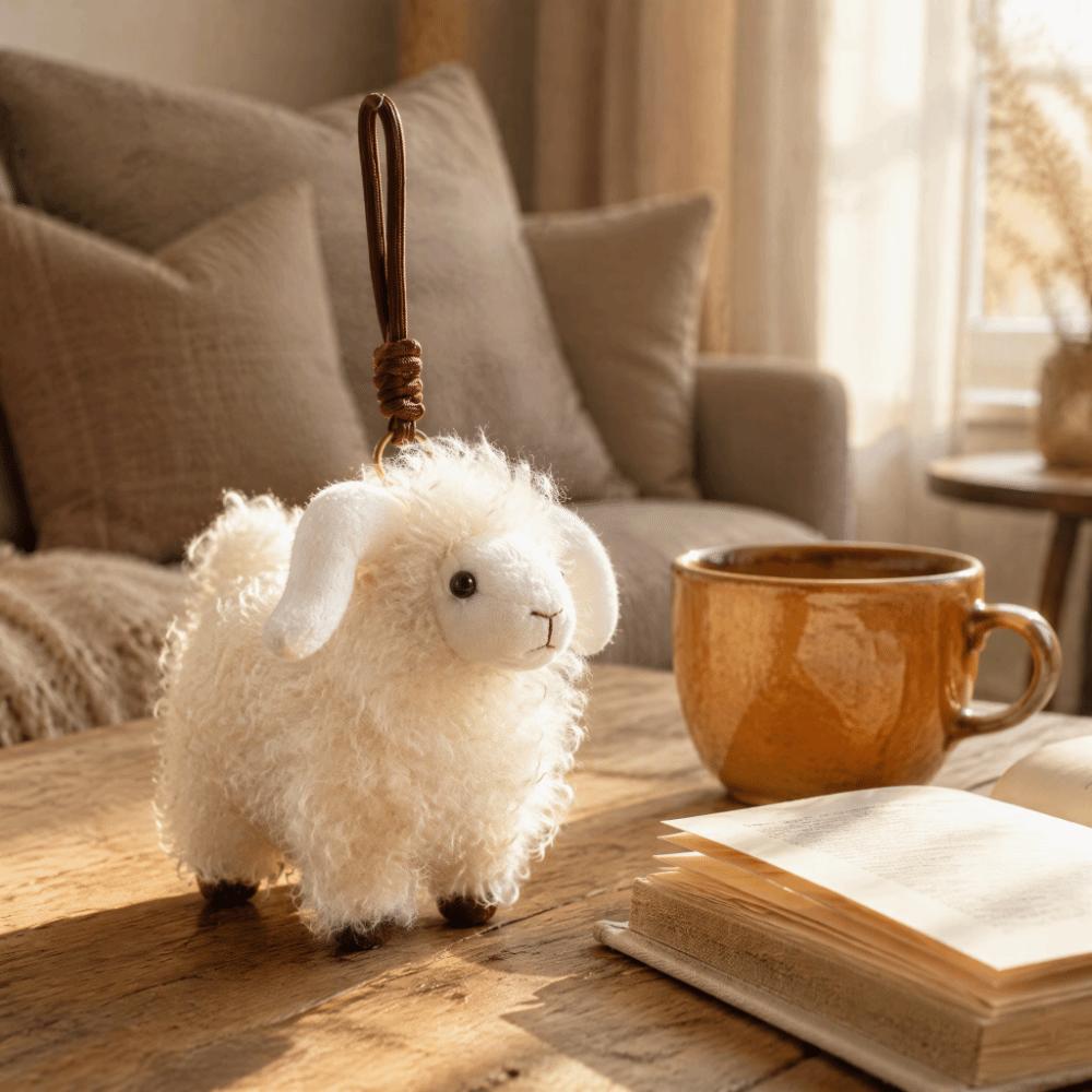 Soft Plush Keychain Fluffy Bag Charm Trend Sheep Pendant  Daily