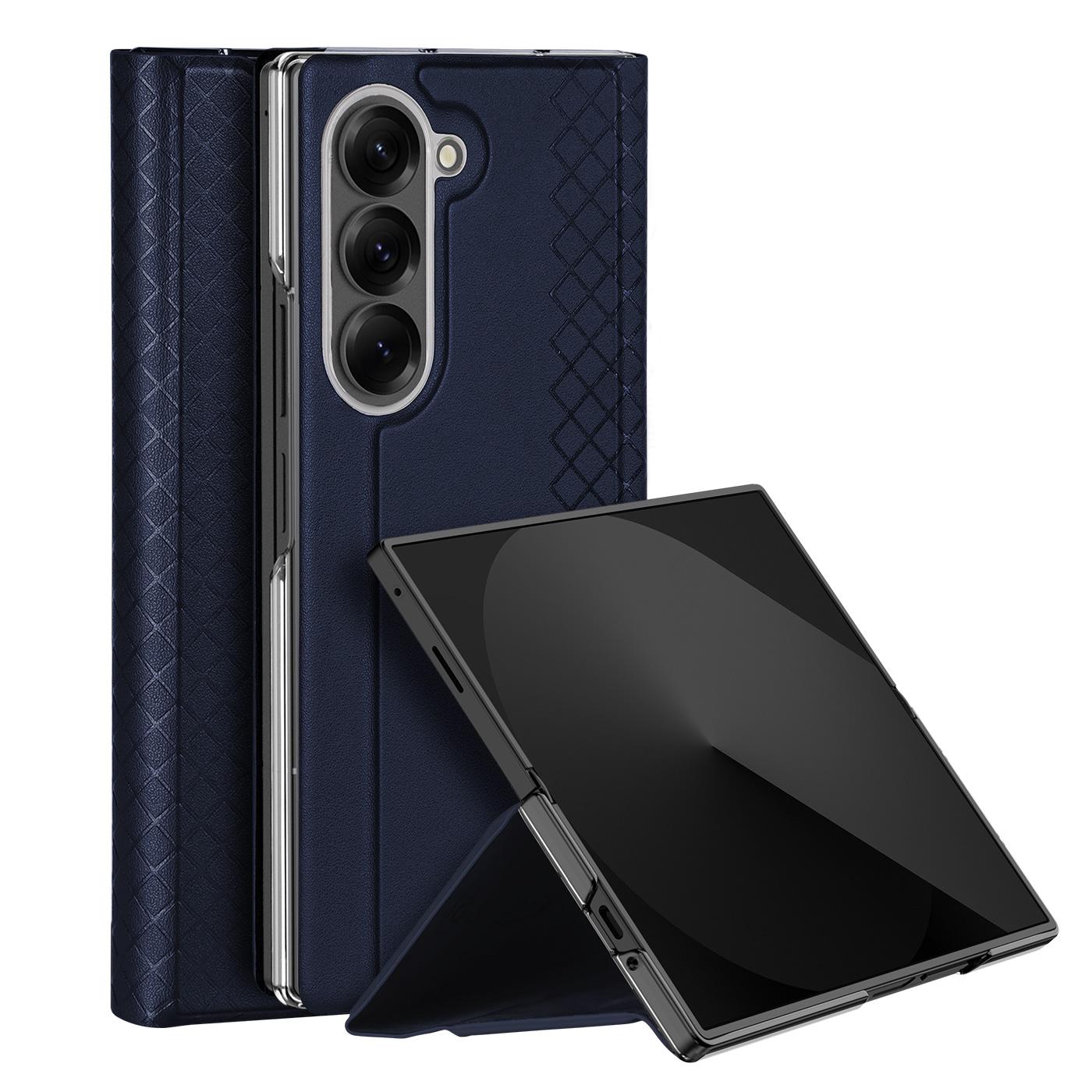 

DUX DUCIS Full Protection Business Flip Leather Case for Samsung Galaxy Z Fold 7 6 5 5G Card Pocket Magnetic Closure Cover for Samsung Z Fold7 темно-синий