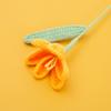 Handmade Simulation Tulip Yarn Creative Knitted Handcrafted Crochet Knitted Bouquet Yarn Floral With Stem Leaf Artificial Tulip
