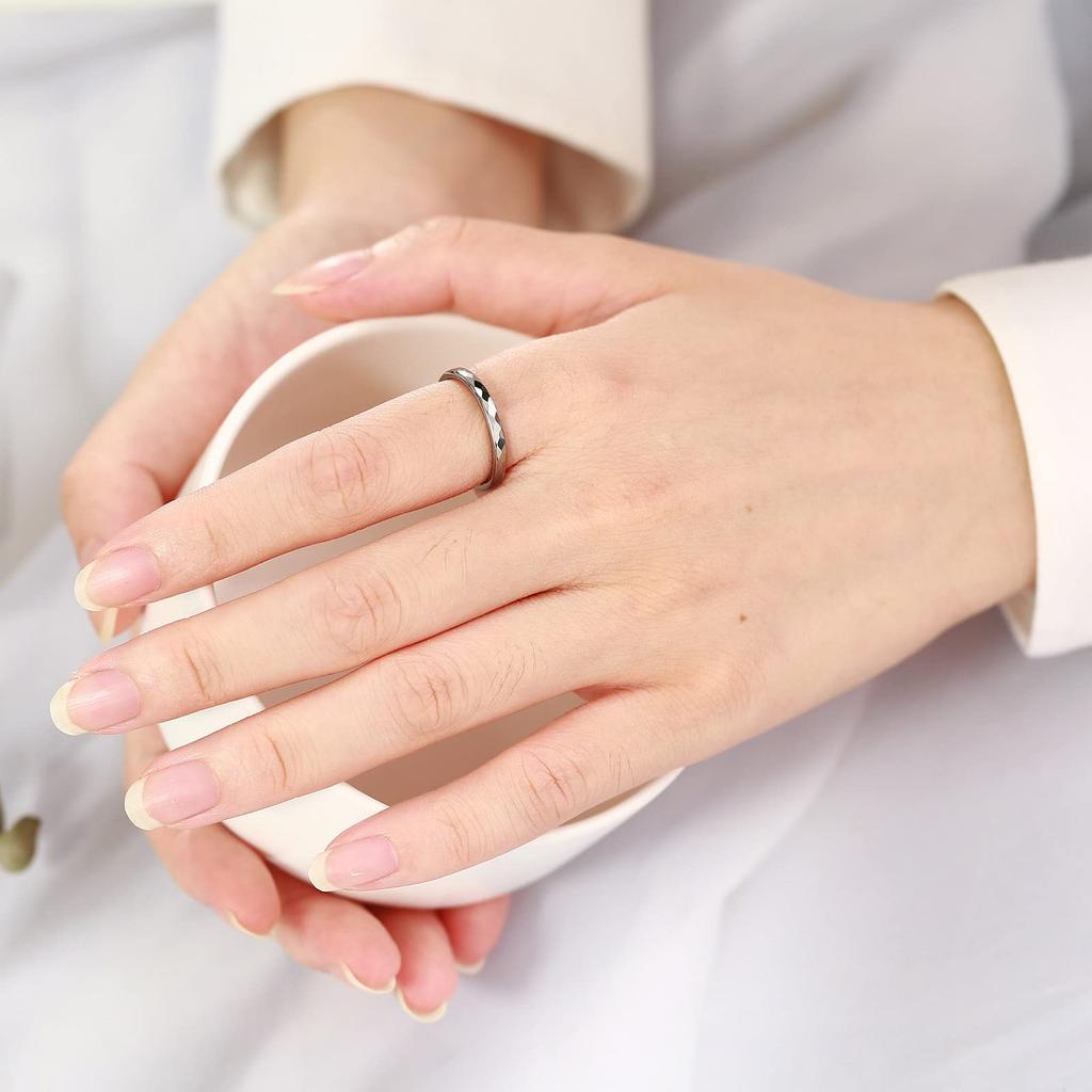 Populært Merke Wolframring for Menn og Enkel Forlovelse Stilig Størrelse 8 [Rockyu] Kvinner, Sølv, Ring, Tilbehør,