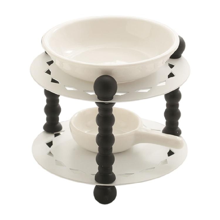 Ceramics Essential Oil Warmer with Tealight Candle Spoon Aromatherapies Wax Melt Burners Diffuser for Relaxation Space