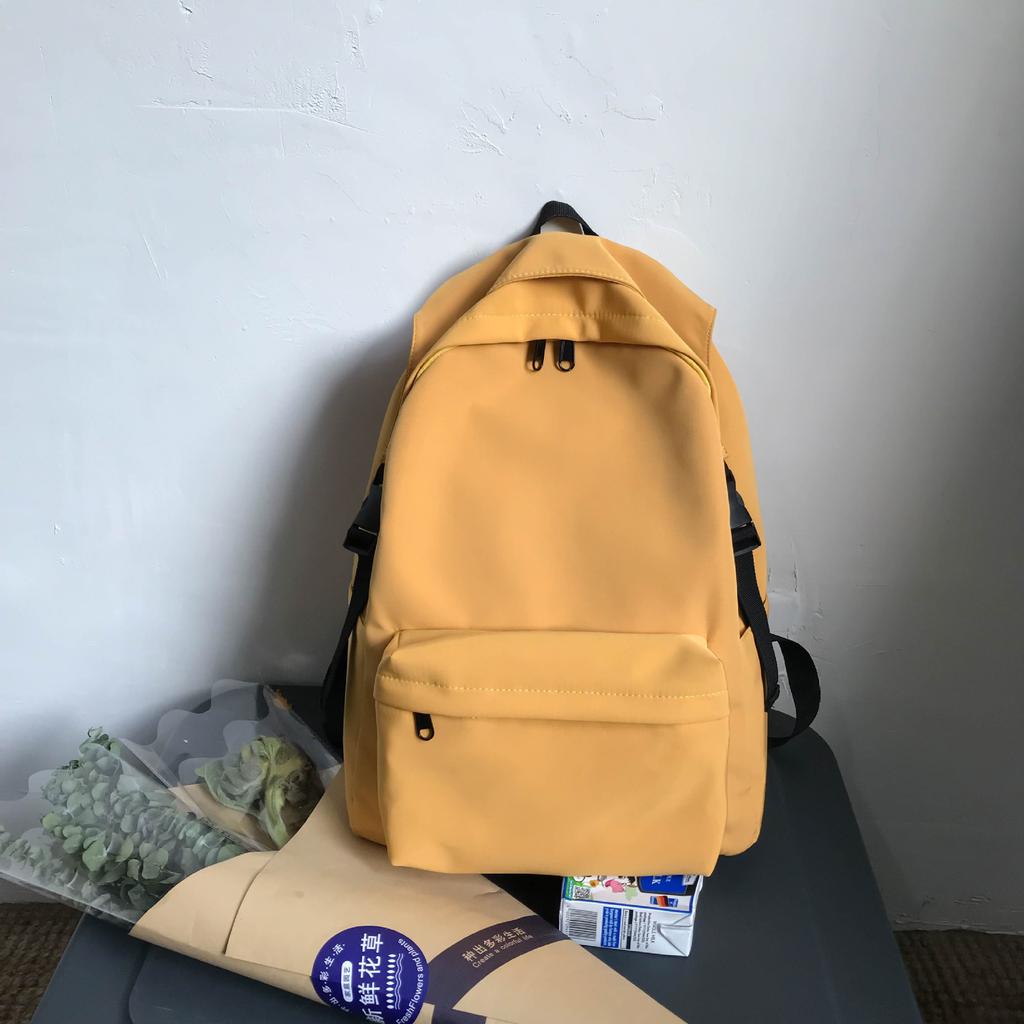 School Bag Backpack High-value Lightweight Girls' Backpack Solid Color Middle and High School Student Schoolbag Large Capacity Casual Backpack