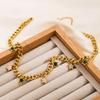 Vintage Stainless Steel 18K Gold Plated Chain Eye Star Charm Necklace for Women Jewelry Sweater Chain