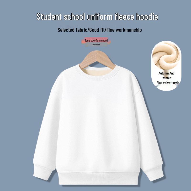 Jungen Sweatshirt mit Fleece-Futter: Warmes, locker geschnittenes Langarm-Oberteil für die Herbst-/Winter-Schuluniform