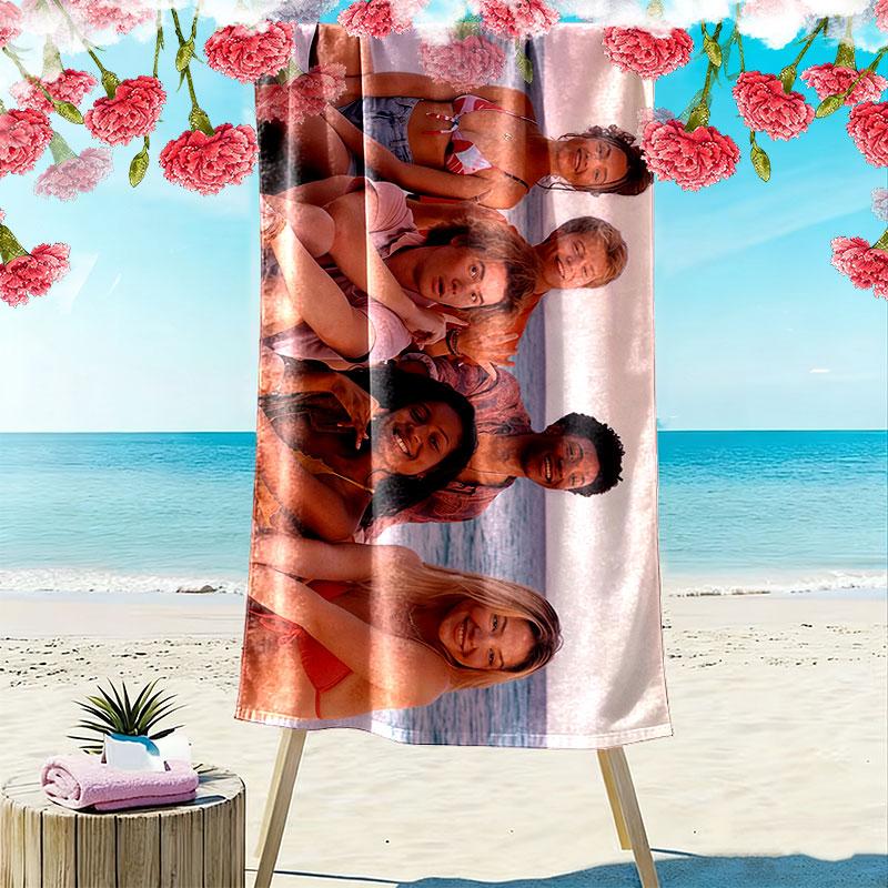 Outer Banks Poster Print Beach Towel, Large Soft Quick Dry Towel for Beach Camping Swimming