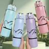 1PC Clenched Fist Simple Sketch 750ml Color Plastic Sports Water Bottle Leakproof Flip Straw Lid Suitable for Sports Office Home Use
