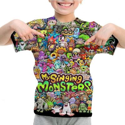 Koszulka My Singing Monsters chłopcy dziewczęta lato 3D Cartoon Anime T Shirt O-neck koszulka na co dzień dla dzieci z krótkim rękawem dla dzieci topy Tees