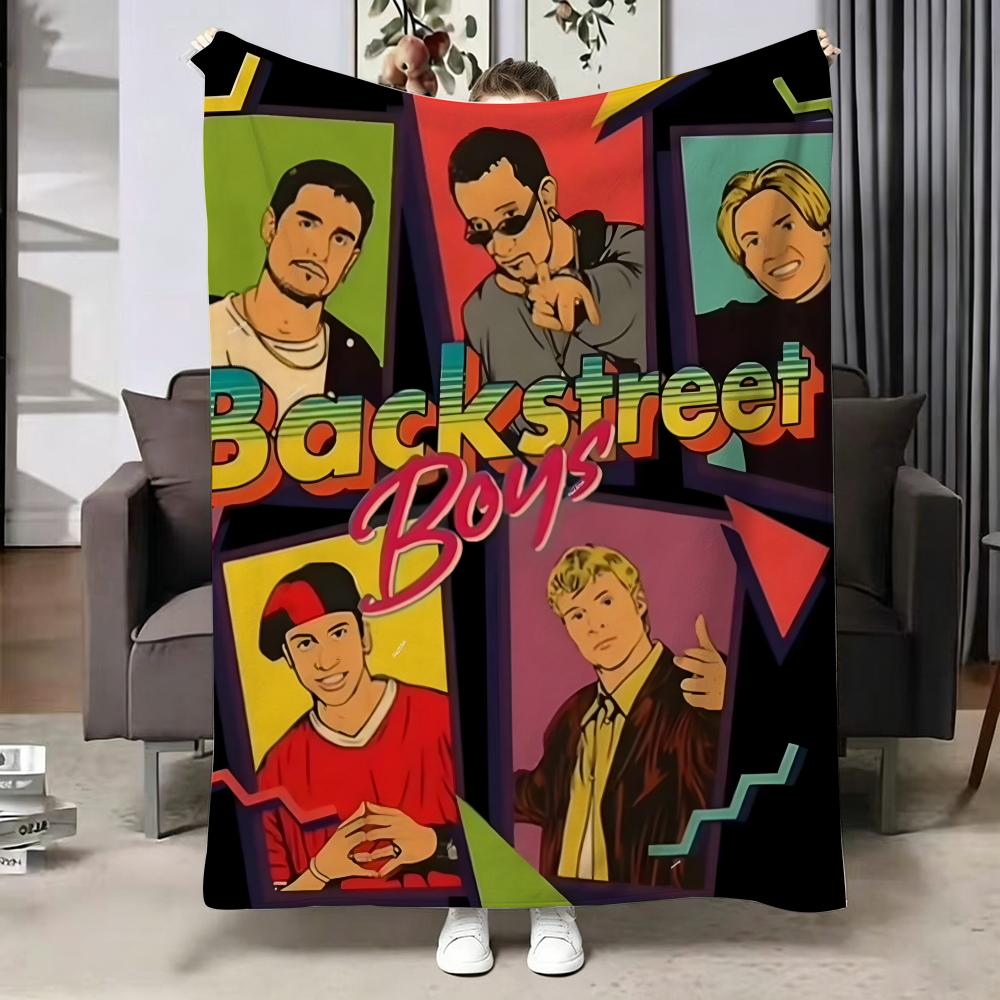Music B-Backstreet Boys Throw Soft Warm Flannel Blanket, Multi-use Throw for Bed Sofa Office, Air Conditioning Nap Blanket 75X95CM