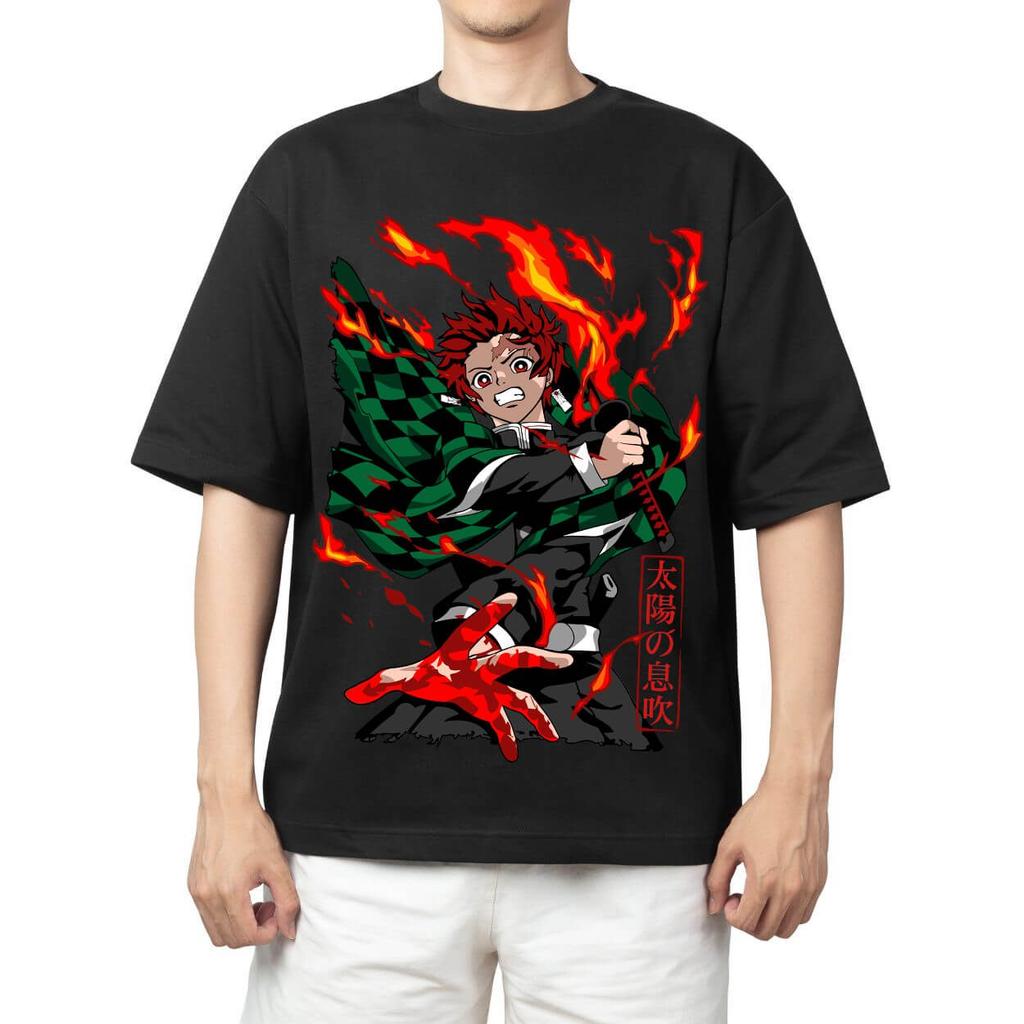 Demon Slayer Giyuu Tomioka Water Breathing Anime Print T Shirt Men 2026 Summer Casual Streetwear Oversized Cotton Tees Japanese