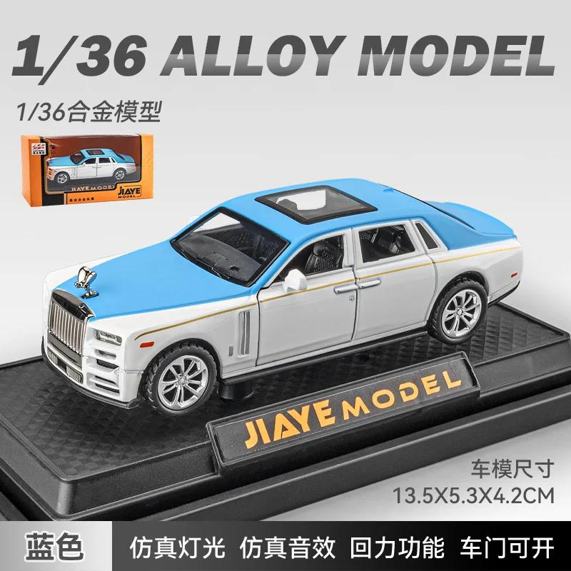 1:36 Rolls Royce Phantom Sedan Hoge Simulatie Diecast Metaallegering Modelauto Geluid Licht Pull Back Verzameling Kinder Speelgoed Cadeaus