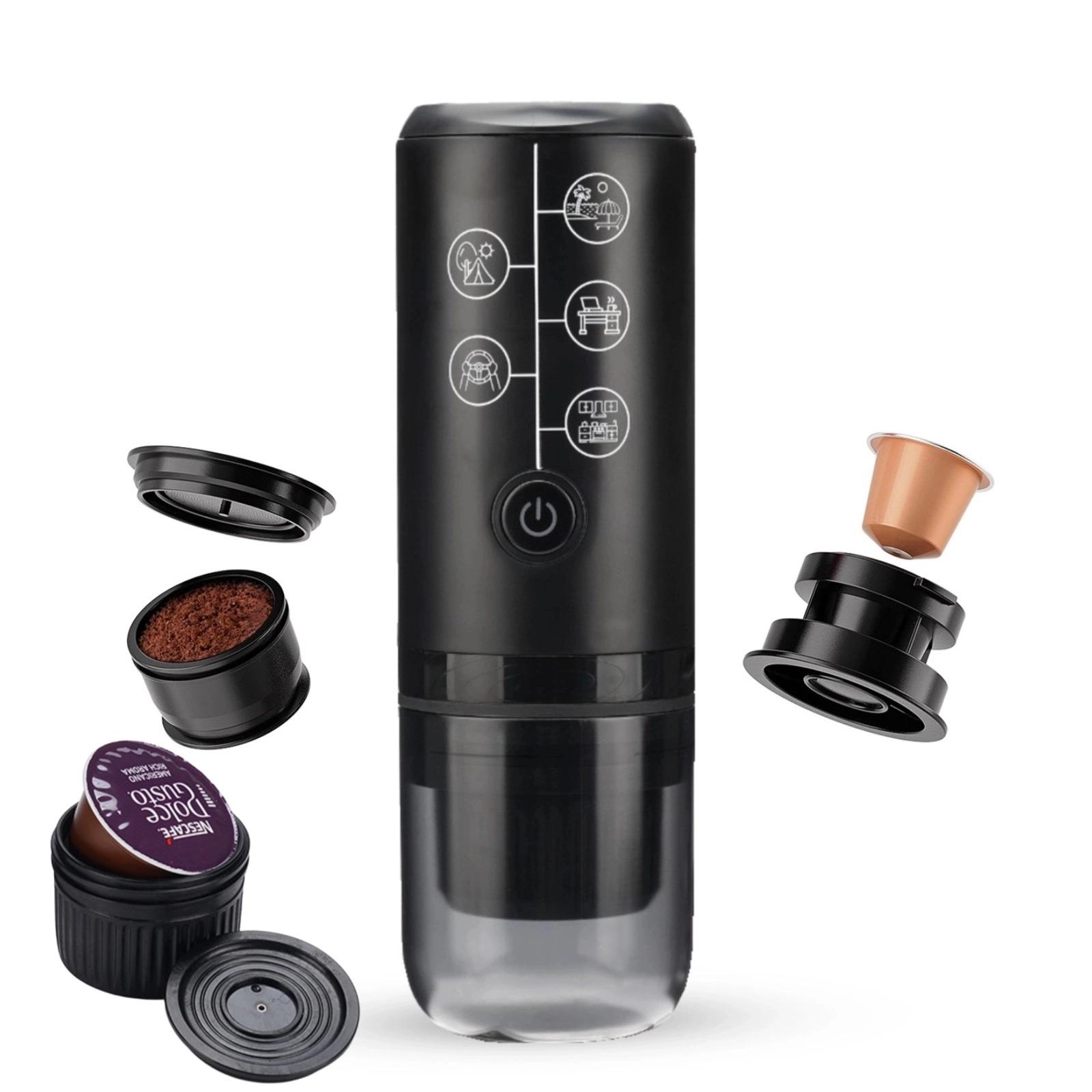 

i Cafilas 3 в 1 портативная эспрессо-машина 17 бар для капсул Nespresso и Dolce Gusto и кофейного порошка для путешествий на открытом воздухе чёрный