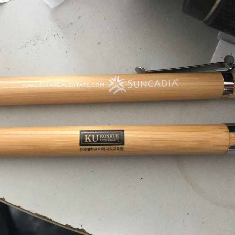 Retro Tea-Colored Ballpoint Pen with Custom Novel Printing in Potato and French Fry Tones
