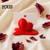 Mini Photo Holder Melting Heart Stand, 3D Printed Desktop Picture Holder, Compact Small Card Display for Valentine's Day Anniversary Gift, Romantic