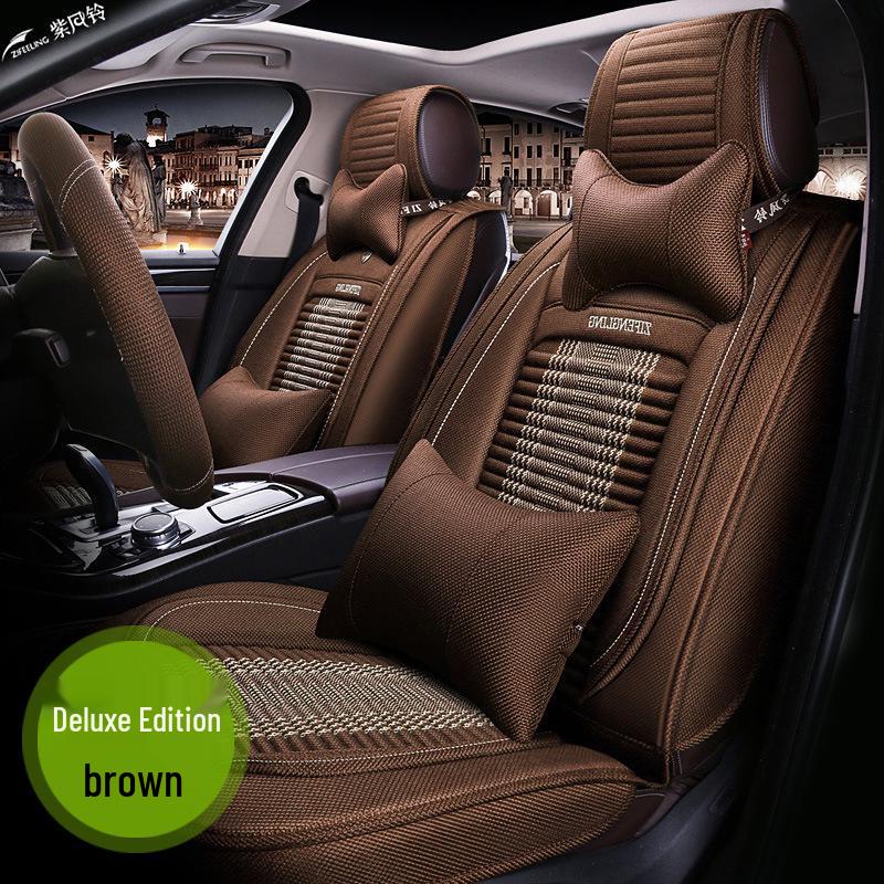 Purple Wind Chime Linen Car Seat Cover for Lexus LS500h/350/RX/LX - All Seasons, Full Coverage, Summer-Ready