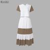 ZANZEA Women Short Sleeve T-Shirts and Long Skirts Summer Two Piece Suit Sets