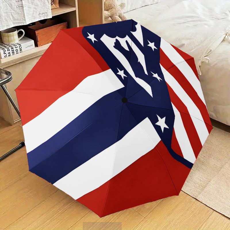 Atletico Madrid Crest Automatic Folding Umbrella - 8-Rib Travel Umbrella with Auto Open/Close & Portable Gifts for holidays or birthdays