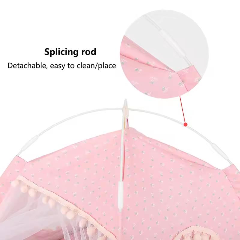 Namiot dla psa, domek, wzór kwiatowy, zamknięty namiot dla kota, legowisko, składany, przenośny, wygodne legowisko dla kociaka, buda dla małych zwierząt