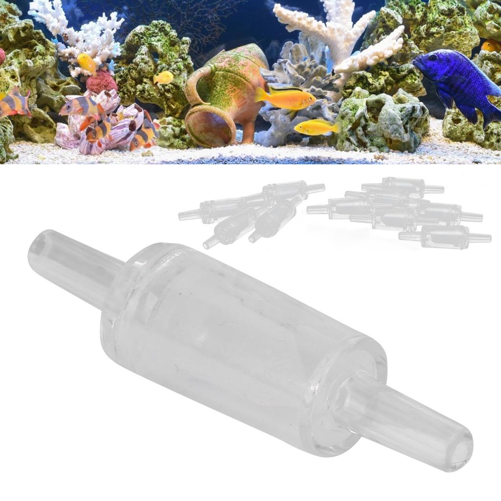 10 Piezas Válvulas Antirretorno de Bombeo Unidireccional de Plástico para Peces  (Blanco )