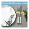 uxcell 2 Pcs Chopstick Rests, 304 Stainless Steel Utensil Holder, 10.5cm x 2cm x 1.3cm, Spoon Fork Teaspoon Rest, Dining Tool Rest, Kitchenware,