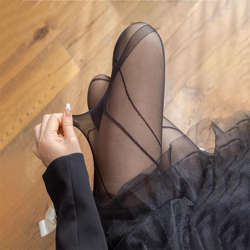 1/2/3Pcs Striped Jacquard Pantyhose, Hot Slim Fit Stretchy Pantyhose, Women'S Stockings & Hosiery